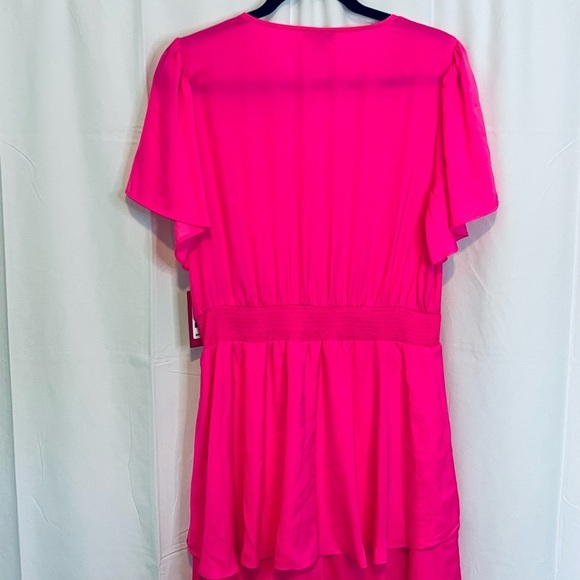 Vince Camuto Tiered NEON Pink Layered Flattering Midi Dress- Size Large NWT's - Picture 8 of 12